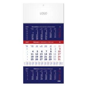 Zidni kalendar: 12 listova, tromesečni, jednodelni