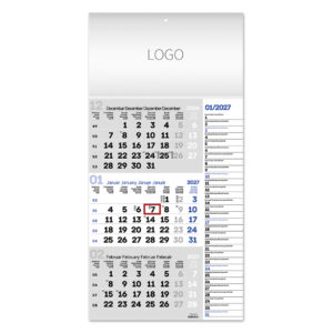 Zidni kalendar: 12 listova, tromesečni, jednodelni